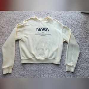 H&M Light Yelow NASA Logo Crewneck Sweater